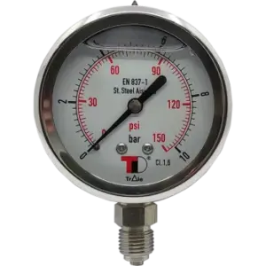 MANOMETER Ø63 - 1/4" BSP VERTICAL - 0-160BAR - SS